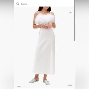 Sleeper Boheme Slip Dress with Feathers